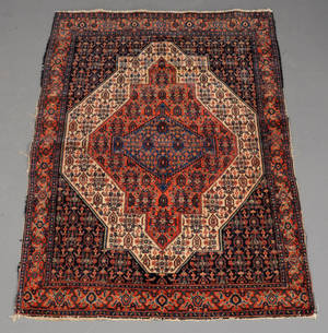 Persisk Senneh tæppe, semiantikt, 1900-tallet