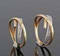 2 Diamond twin rings in 14kt approx.0.06ct 2