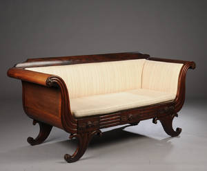 Senempire sofa af mahogni