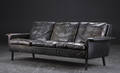 Arne Vodder. Trepers. sofa, sort læder