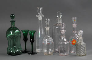Diverse ældre glas bla. Holmegaard 9