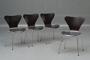 Arne Jacobsen. Stole, model 3107, sort ask 4