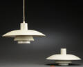 Poul Henningsen.To PH 43 pendler, hvid 2