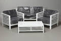 Noah Outdoor, Lounge sæt, sofa, bord og 2 stole, Model New Belray, Hynder Roy Rib GREY