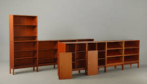 Henning Jensen  Torben Valeur.  9 reolmoduler i mahogni 9