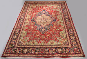 Figural persisk Tabriz tæppe, 281x401 cm.