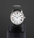 Cartier herrearmbåndsur af stål, model Ronde Solo de Cartier.