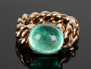 Pomellato smaragdring af rosa guld 18 kt.