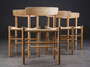 Børge Mogensen. Fire folkestole af egetræ, model J 39 4  