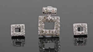 Diamond earrings and pendant in gold approx.0.50ct 3