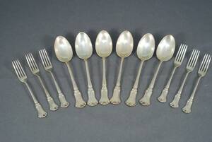 SKEDAR, 6 ST, SMÖRGÅSGAFFLAR, 6 ST, SILVER, 1934, TOTALVIKT 430 G
