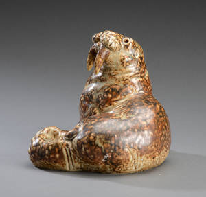 Royal Copenhagen Knud Kyhn Hvalros, figur af stentøj