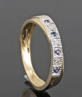 Diamond ring in 14kt with sapphire approx. 0.04ct