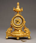Fransk kaminur af forgyldt bronze, Louis XVI stil