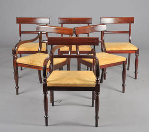 Seks salonstole af mahogni 6