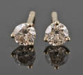 Stud earrings, 14kt. gold, 0.25ct. diamonds 2