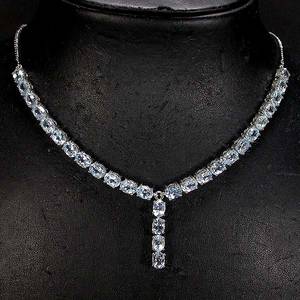 Halskæde, sterling sølv med topas