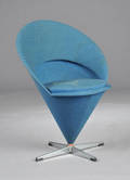 Verner Panton, kræmmerhusstol  cone chair af uld 