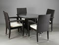 Havemøbelsæt af polyrattan, rundt bord med fire stole, Keops Collection 5
