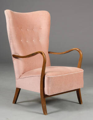 Dansk møbelproducent. Lænestol, bøgetræ, 1950erne 