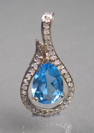 Topas- og diamantvedhæng