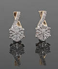 Diamond earrings, gold, approx 0.26ct. 