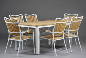 Havemøbler. Havebord samt seks armstole 7