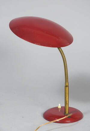 Bordlampe, lakeret skærm, 1900-tallet