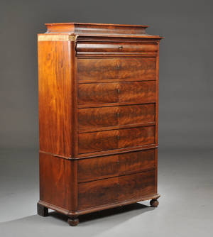 Christian VIII chiffoniere af mahogni. 1800-tallets sidste halvdel