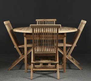 Trädgårdsmöblemang i teak, bord och 4 st stolar 5