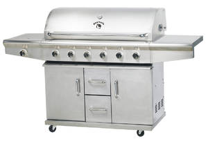 Gasgrill med seks brændere