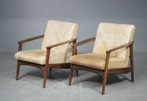 Par lænestole af palisander  læder 2