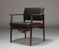 Dansk møbelproducent, Armstol, rio palisander, sort skind