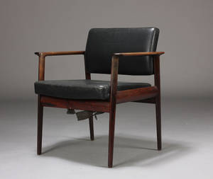 Dansk møbelproducent, Armstol, rio palisander, sort skind