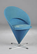 Verner Panton, kræmmerhusstol  cone chair af uld 
