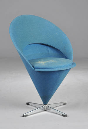 Verner Panton, kræmmerhusstol  cone chair af uld 