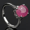 Rubin ring ca. 5.75 ct af sølv