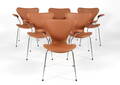 Arne Jacobsen. Seks armstole syveren model 3207. 6 