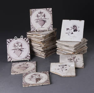 Tredive hollandske fliser, omrk. 1800. 30