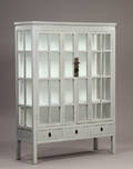 Vitrineskab, grå antikbemaling