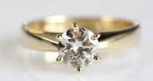 Brillantring, 14 kt, ca. 1.01 ct.