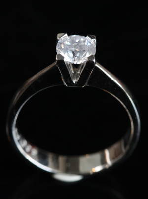 Brillant solitairering, 14 kt, ca. 0.71 ct.