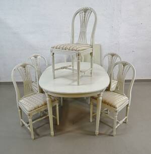 Bord med 6 st stolar, Gustaviansk stil