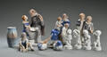 En samling figurer af porcelæn BG samt Royal Copenhagen  11.