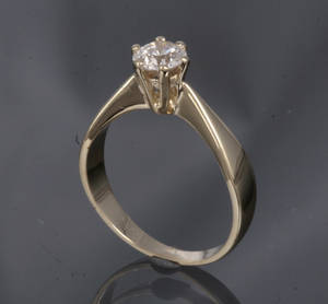 Diamant solitairering, ca. 0.66 ct.