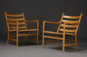H. J. Wegner. Par lænestole, egetræ, flet 2