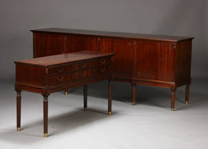 Hepplewhite skænk samt anretterbord, mahogny 2