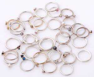 Spinning m.fl. Samling ringe af sterlingsølv 34