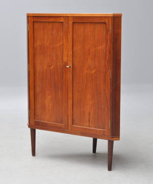 Hjørneskab i teak og mahogny