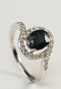 Safir- og diamantring 